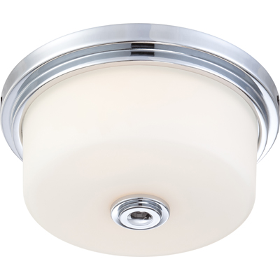 Nuvo Lighting 60/4591  Soho - 2 Light Medium Flush Fixture with Satin White Glass in Polished Chrome Finish